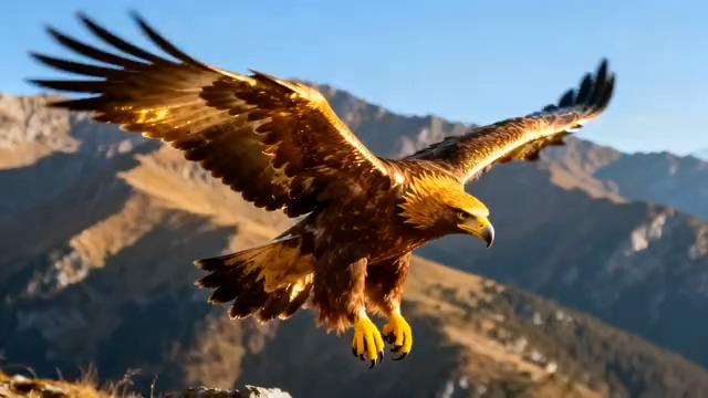  雄鹰展翅翱翔山脉2154#横屏 	 