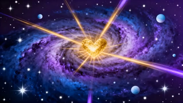  星空爱心粒子背景2126#横屏 	 -