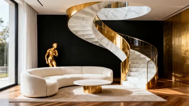  现代轻奢旋转楼梯2071#横屏 	 