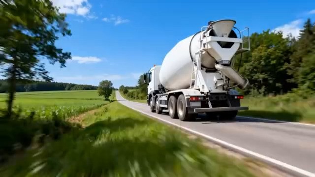  乡村公路上的水泥罐车2079#横屏 	 