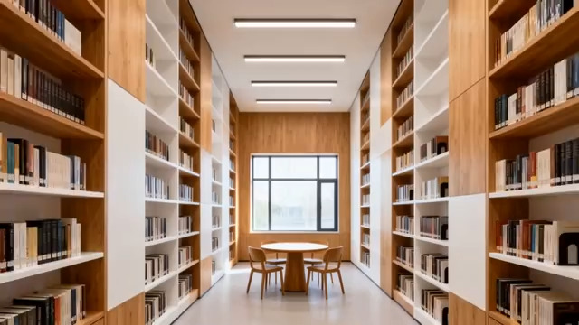  现代图书馆内学者阅读2073#横屏 	 