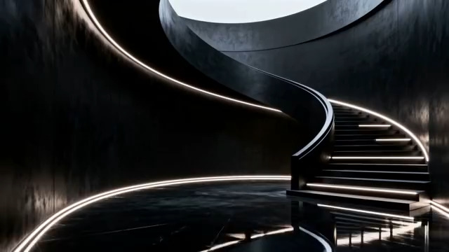  现代旋转楼梯光影2076#横屏 	 