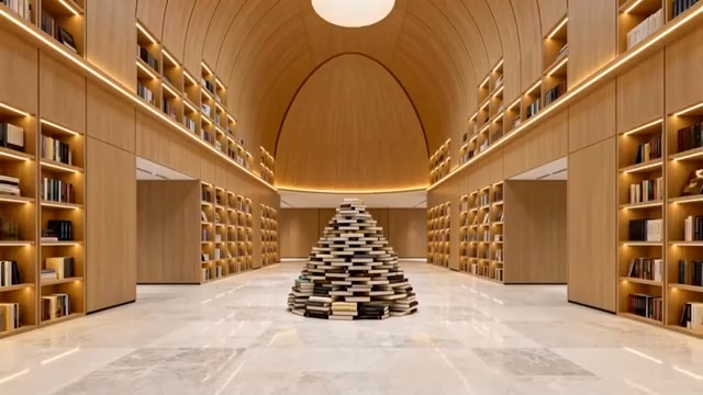  现代图书馆内部设计2072#横屏 	 