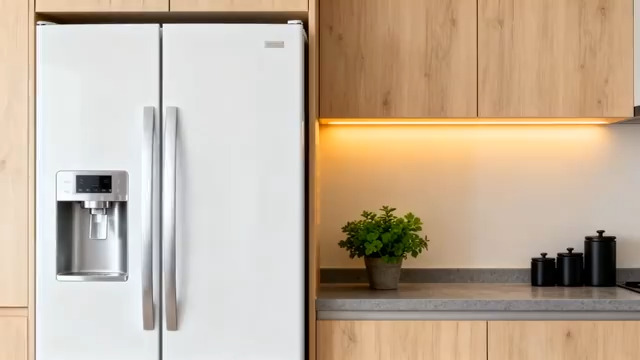  现代厨房白色双门冰箱展示2045#横屏 	 