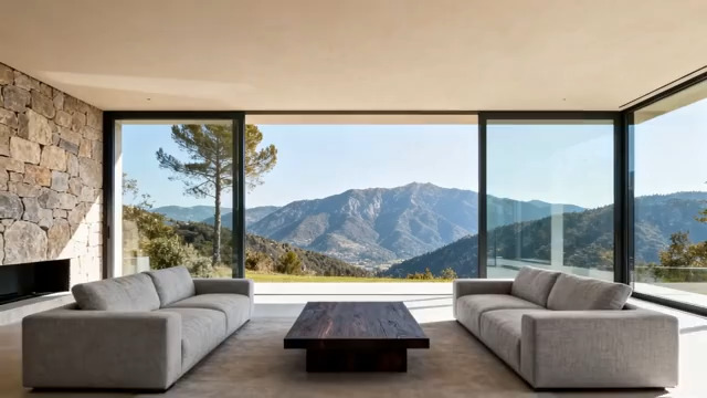  现代客厅全景落地窗2067#横屏 	 