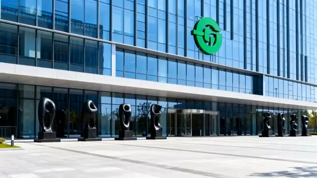  现代玻璃幕墙办公楼外观2042#横屏 	 