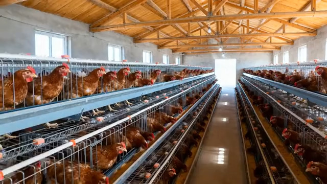  现代化养鸡场内部实拍2059#横屏 	 