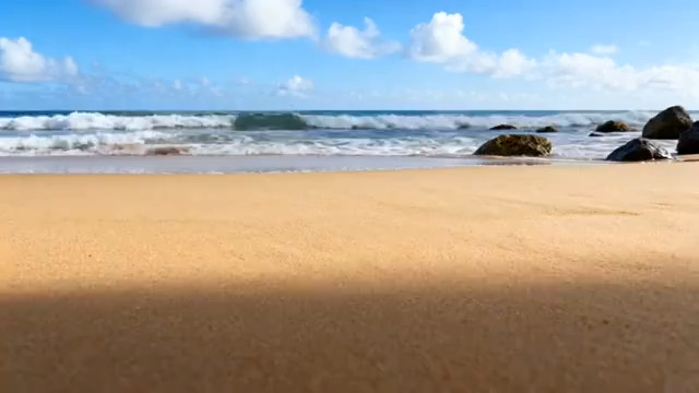  夏日海滩海浪实拍2028#横屏 	 