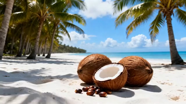  夏日椰林海滩风光46012034#横屏 	 -