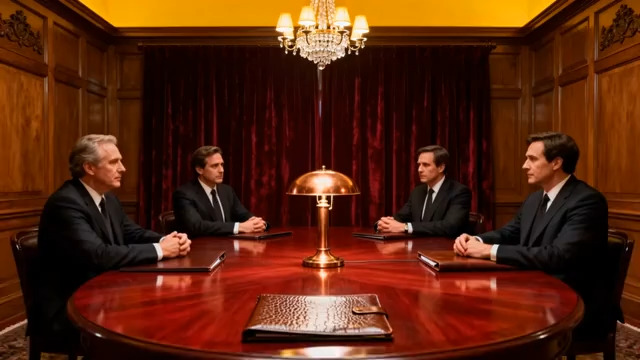  西装男士圆桌会议场景2013#横屏 	 -