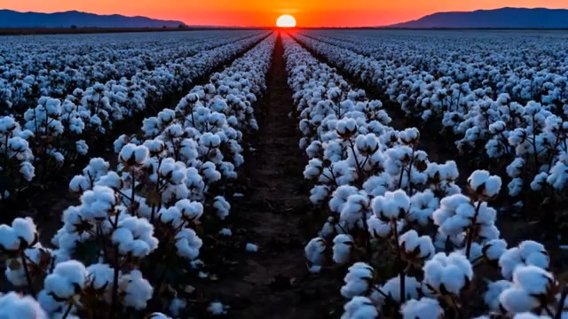  夕阳下的棉花田2002#横屏 	 