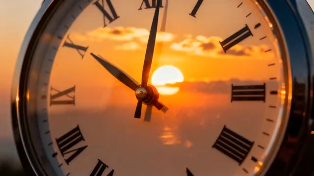  夕阳时钟时光流逝1974#横屏 	 