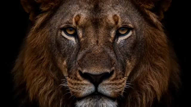  威严雄狮面部特写1916#横屏 	 -