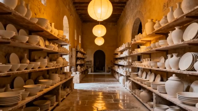  陶瓷匠人展示瓷器仓库1878#横屏 	 