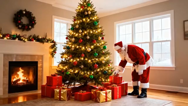  圣诞老人摆放圣诞礼物1772#横屏 	 -