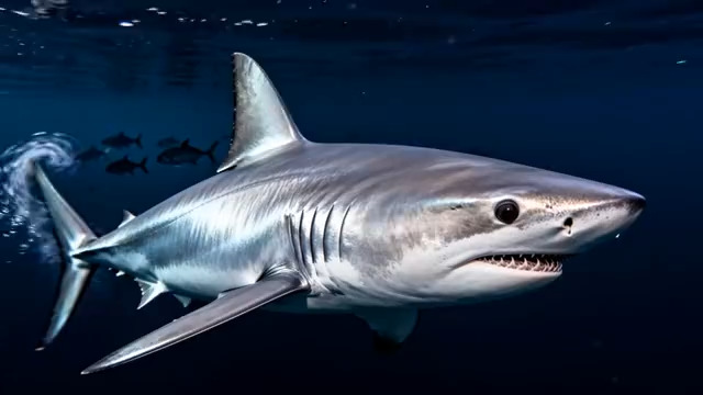 深海鲨鱼特写镜头1751#横屏 	 