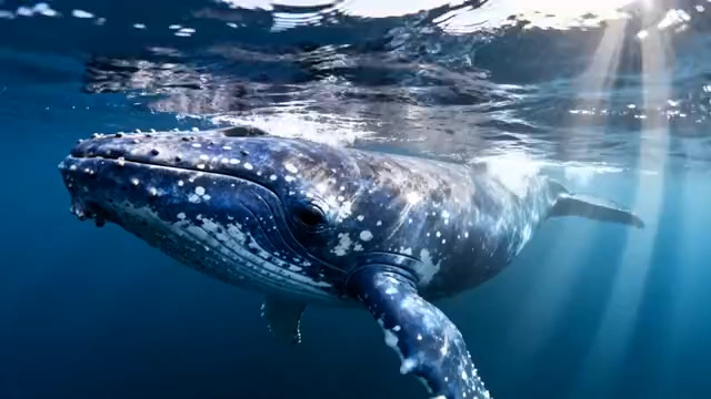  深海蓝鲸优雅游弋1746#横屏 	 