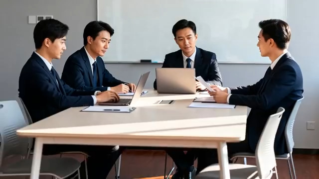  商务团队会议讨论方案1717#横屏 	 