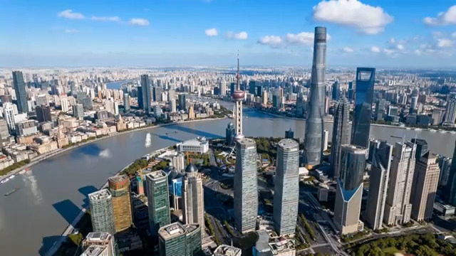  上海陆家嘴航拍全景1725#横屏 	 