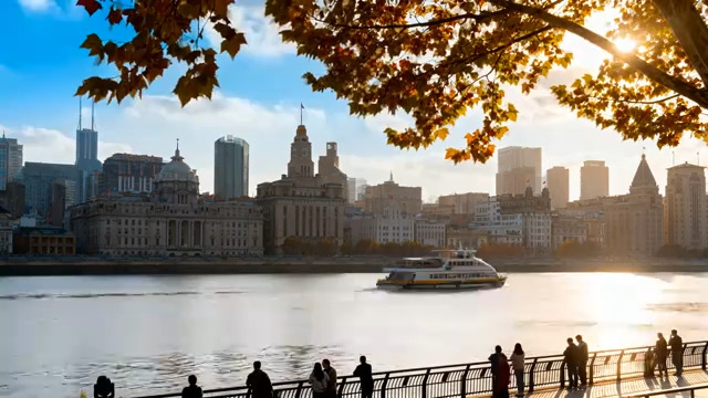  上海外滩秋景漫步1729#横屏 	 