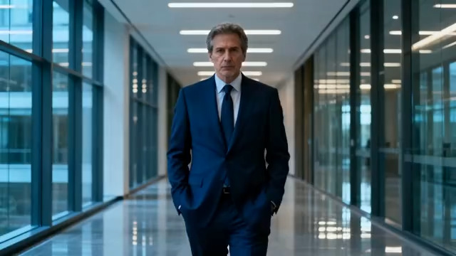  商务精英走廊行走1693#横屏 	 