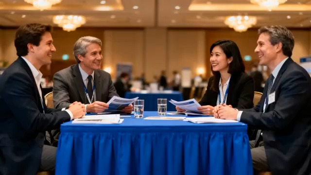  商务人士会议交谈1704#横屏 	 