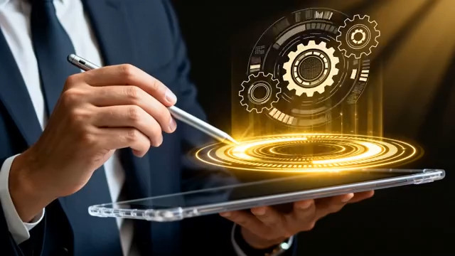  商务人士触控科技界面1700#横屏 	 