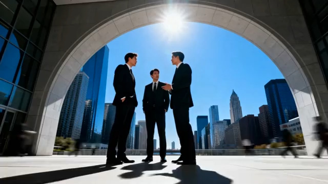  商务人士户外会谈1703#横屏 	 