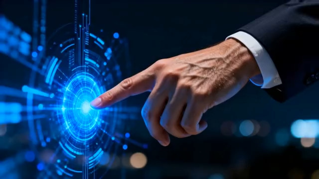  商务人士触摸科技界面1702#横屏 	 