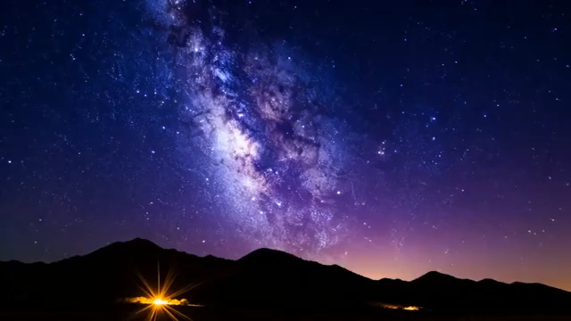  山峦星空夜景素材1678#横屏 	 