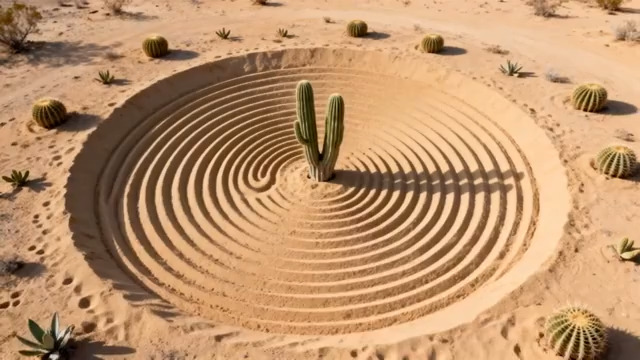  沙漠中的神秘圆形图案1642#横屏 	 