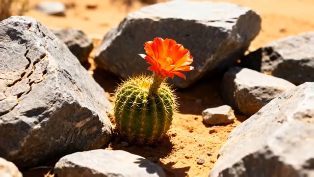 沙漠仙人掌开花特写1623#横屏 	 