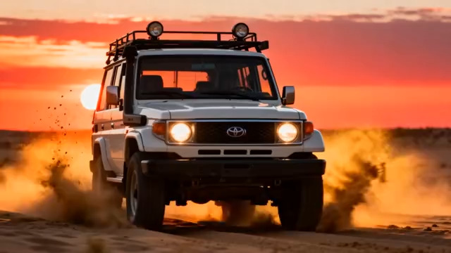  沙漠越野车夕阳驰骋1636#横屏 	 