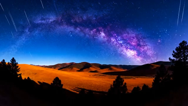  沙漠星空延时摄影1631#横屏 	 