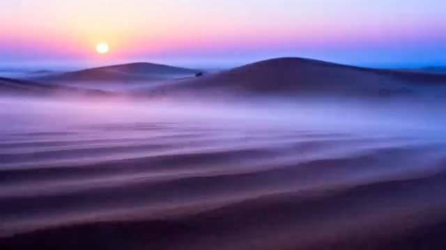  沙漠日出唯美景色1605#横屏 	 