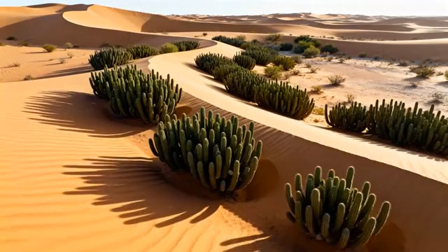  沙漠绿洲航拍景观1601#横屏 	 