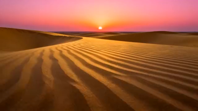  沙漠日出光影风景1604#横屏 	 