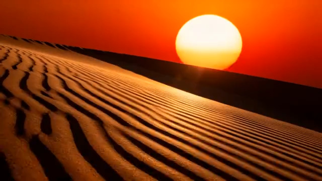  沙漠日落壮丽景象1614#横屏 	 