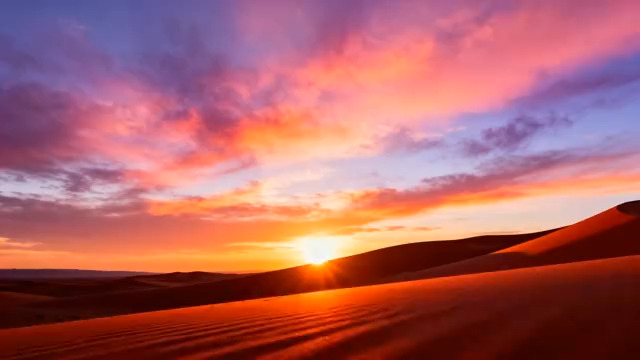  沙漠日落绝美风光1611#横屏 	 