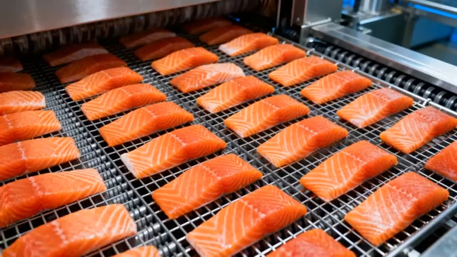  三文鱼加工流水线作业1559#横屏 	 