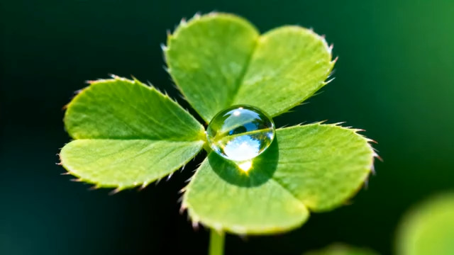  三叶草露珠特写1569#横屏 	 