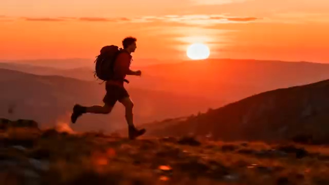  日落时分的奔跑者1530#横屏 	 