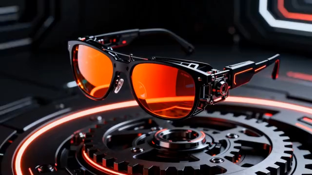  赛博朋克风红镜展示1549#横屏 	 