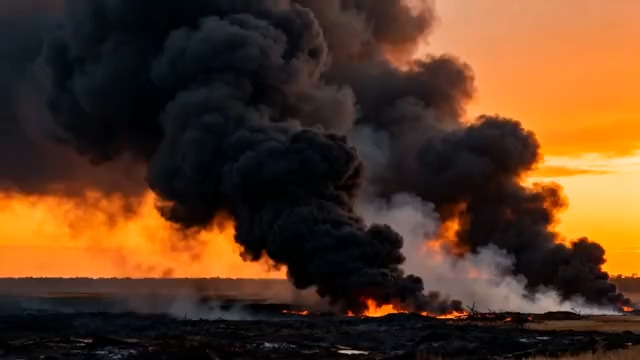  日落时分的熊熊烈火1535#横屏 	 -