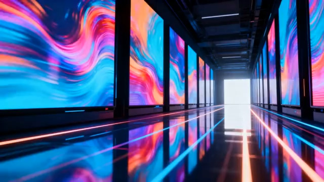  赛博霓虹光影走廊1545#横屏 	 -