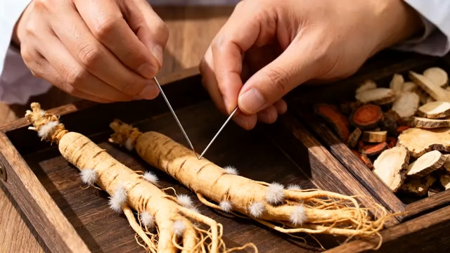  人参药材特写展示1520#横屏 	 