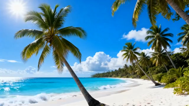  热带风情海滩风光1505#横屏 	 