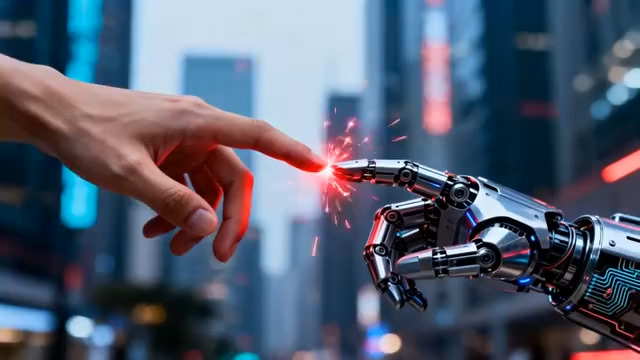  人机手指触碰火花1521#横屏 	 