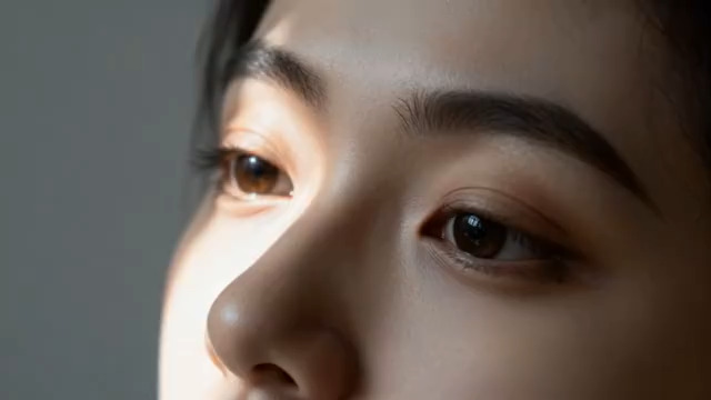  女性面部特写镜头1391#横屏 	 