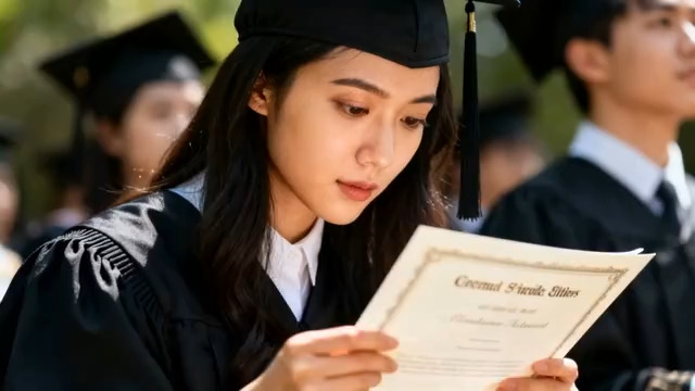  青春毕业季学士服女生1441#横屏 	 